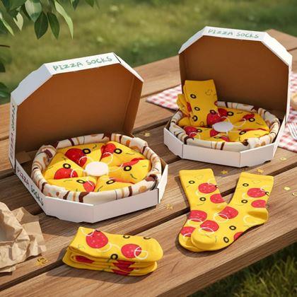 Imaginea din Set 4 perechi de șosete - pizza