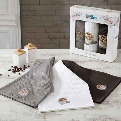 Imaginea Set cadou prosoape vafe 3 bucăți - cafea