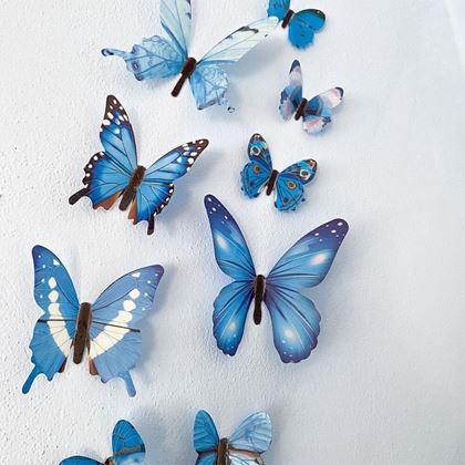 Imaginea din Setul de fluturași luminoși pentru perete  -  albastru