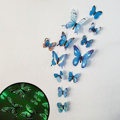 Imaginea din Setul de fluturași luminoși pentru perete  -  albastru