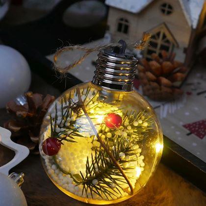 Imaginea din Bilă LED de Crăciun pentru brad -  ace de pin