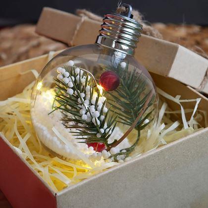 Imaginea din Bilă LED de Crăciun pentru brad -  ace de pin