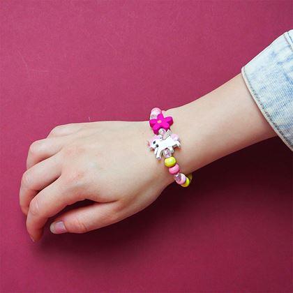 Imaginea din Set colier si bratara din margele de lemn