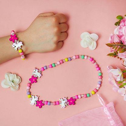 Imaginea Set colier si bratara din margele de lemn