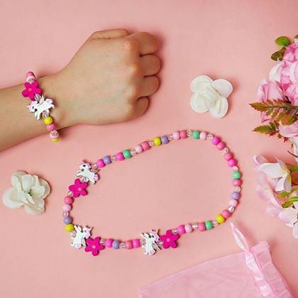 Imaginea din Set colier si bratara din margele de lemn