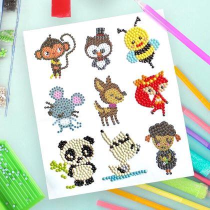 Imaginea din Pictură cu diamante pentru copii autocolante  -  mix animale