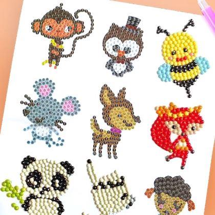 Imaginea din Pictură cu diamante pentru copii autocolante  -  mix animale