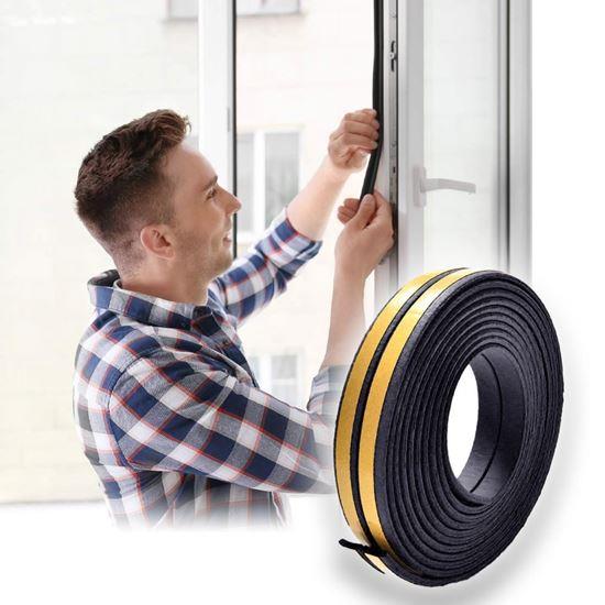 Imaginea din Bandă de etanșare autocolantă pentru ferestre și uși 2,5 m -  negre