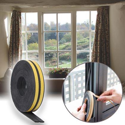 Imaginea din Bandă de etanșare autocolantă pentru ferestre și uși 2,5 m -  negre