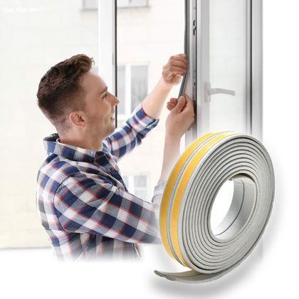 Imaginea din Bandă de etanșare autocolantă pentru ferestre și uși 2,5 m -  gri