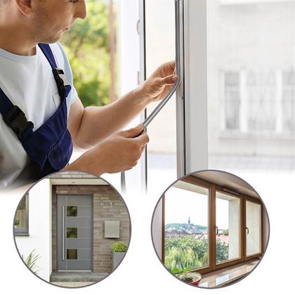 Imaginea din Bandă de etanșare autocolantă pentru ferestre și uși 2,5 m -  gri