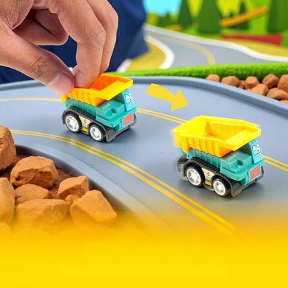 Imaginea din Set de 6 mașinuțe cu mecanism de întoarcere, într-o geantă transparentă