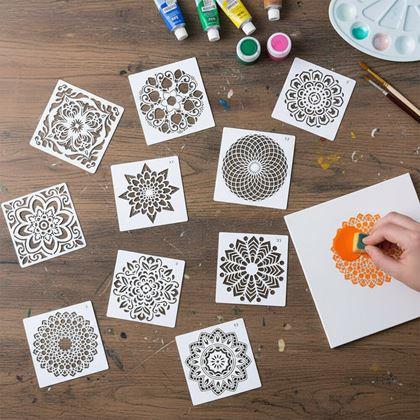 Imaginea din Șabloane pentru pictat mandale 10 buc