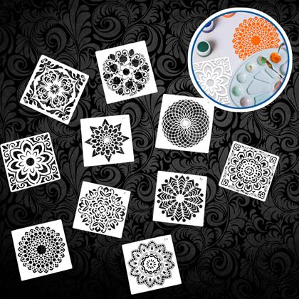 Imaginea din Șabloane pentru pictat mandale 10 buc