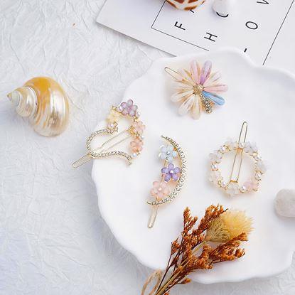 Imaginea Alegeți florale cu pietricele pentru păr 4 bucăți