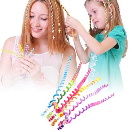Imaginea din Decorațiuni pentru păr - spirale cu mărgele 6 buc