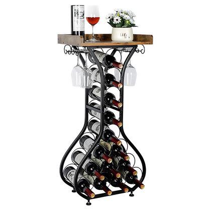 Imaginea din Suport metalic pentru 14 sticle de vin și 4 pahare