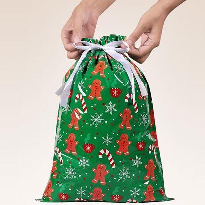 Imaginea Geanta de ambalare cadou de Craciun cu sfoara - 42x29 cm