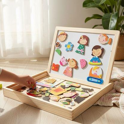 Imaginea Tablă magnetică de lemn - figurine