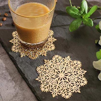 Imaginea din Suport de pahar fulg de zăpadă - auriu