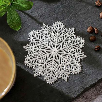 Imaginea din Suport de pahar fulg de zăpadă - argintiu