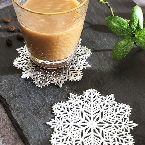 Imaginea din Suport de pahar fulg de zăpadă - argintiu