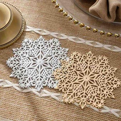 Imaginea din Suport de pahar fulg de zăpadă - argintiu