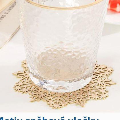 Imaginea din Suport de pahar fulg de zăpadă - auriu