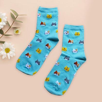 Imaginea din Șosete cu pisici  -  albastre