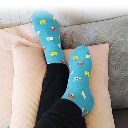 Imaginea din Șosete cu pisici  -  albastre