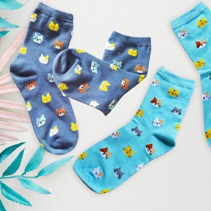 Imaginea din Șosete cu pisici  -  albastre