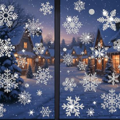 Imaginea Autocolante pentru fereastră - fulgi de zăpadă 52 bucăți