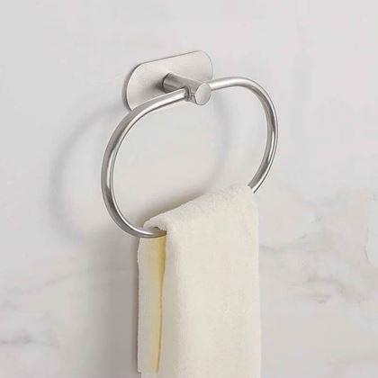 Imaginea din Suport adeziv pentru prosoape, formă de inel - argintiu