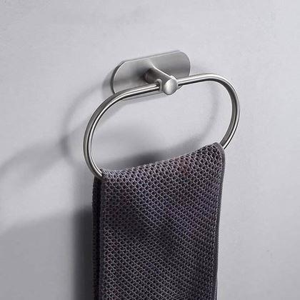 Imaginea din Suport adeziv pentru prosoape, formă de inel - argintiu