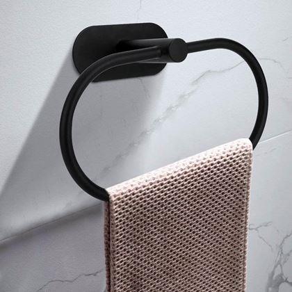 Imaginea din Suport adeziv pentru prosoape, formă de inel - negru