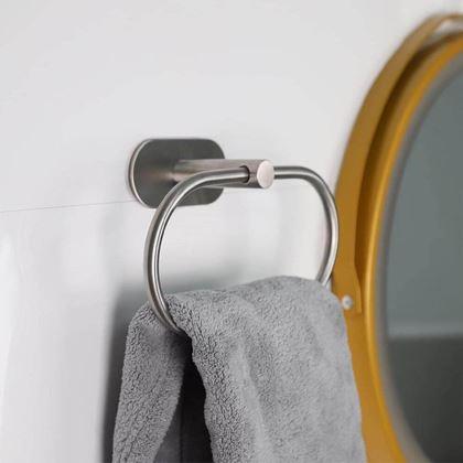 Imaginea din Suport adeziv pentru prosoape, formă de inel - argintiu