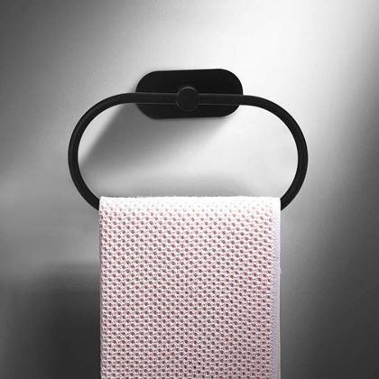 Imaginea din Suport adeziv pentru prosoape, formă de inel - negru