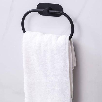 Imaginea din Suport adeziv pentru prosoape, formă de inel - negru