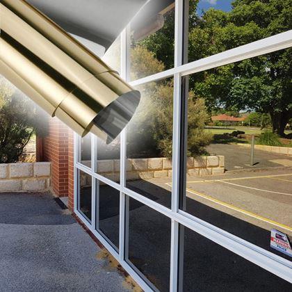 Imaginea din Folie oglindă pentru ferestre 200 cm  - auriu