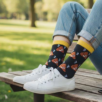 Imaginea din Șosete cu imprimeu de căcat