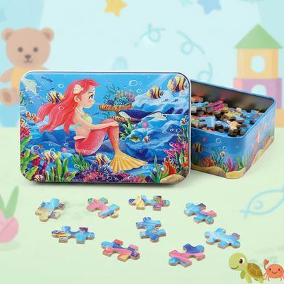 Imaginea Puzzle pentru copii într-o cutie de tablă 