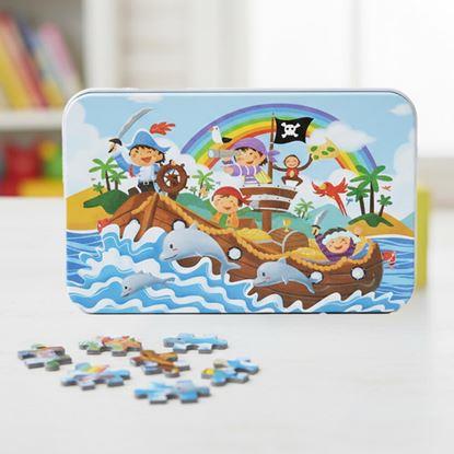 Imaginea Puzzle pentru copii într-o cutie de tablă 