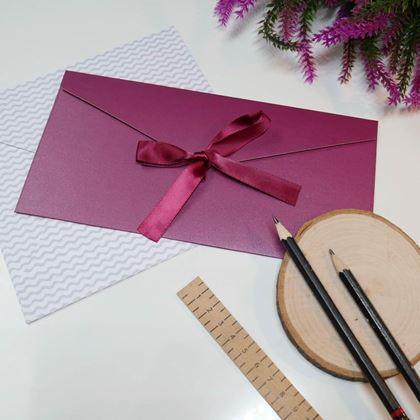 Imaginea din Plic de cadou cu fundiță -  vișiniu