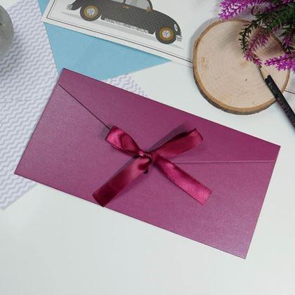 Imaginea din Plic de cadou cu fundiță -  vișiniu
