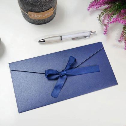 Imaginea din Plic de cadou cu fundiță -  albastru