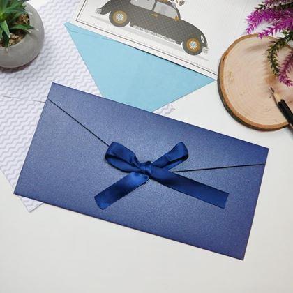 Imaginea din Plic de cadou cu fundiță -  albastru