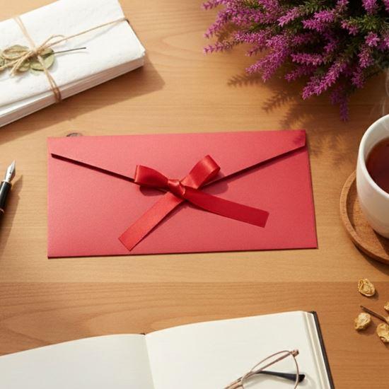 Imaginea din Plic de cadou cu fundiță -  roșu