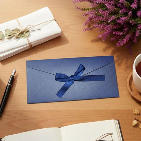 Imaginea din Plic de cadou cu fundiță -  albastru