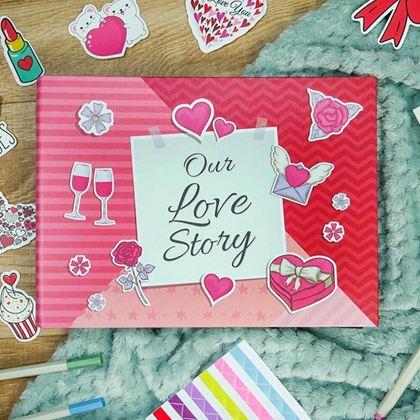 Imaginea din Jurnal de experiențe/album foto pentru cupluri + set creativ de autocolante