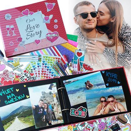 Imaginea din Jurnal de experiențe/album foto pentru cupluri + set creativ de autocolante
